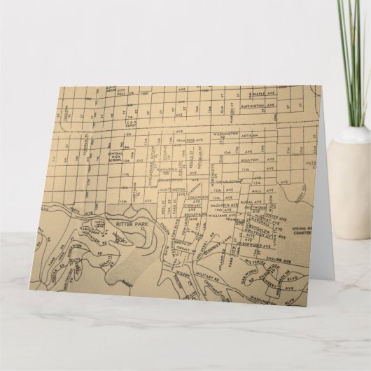 Huntington, WV Vintage Karte (Vorderseite)