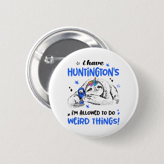 Huntington's Awareness Month Ribbon Geschenke Button (Vorne & Hinten)