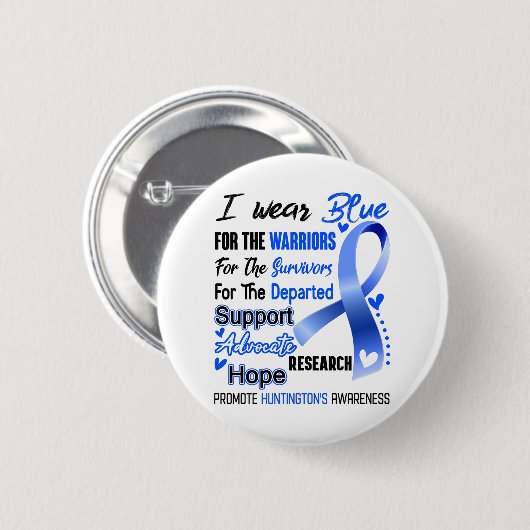 Huntington's Awareness Month Ribbon Geschenke Button (Vorne & Hinten)