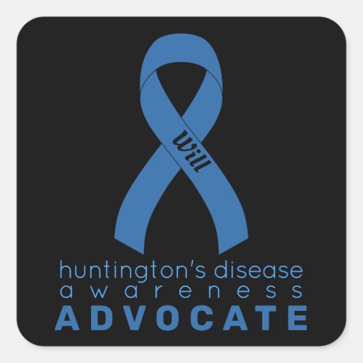 Huntington's Disease Advocate Black Square Sticker (Vorderseite)