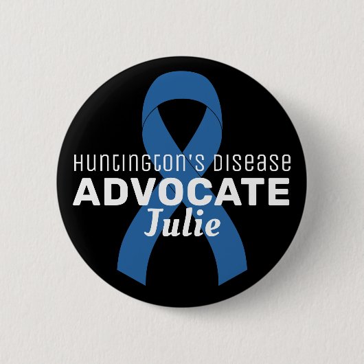 Huntington's Disease Advocate Ribbon Black Button (Vorderseite)