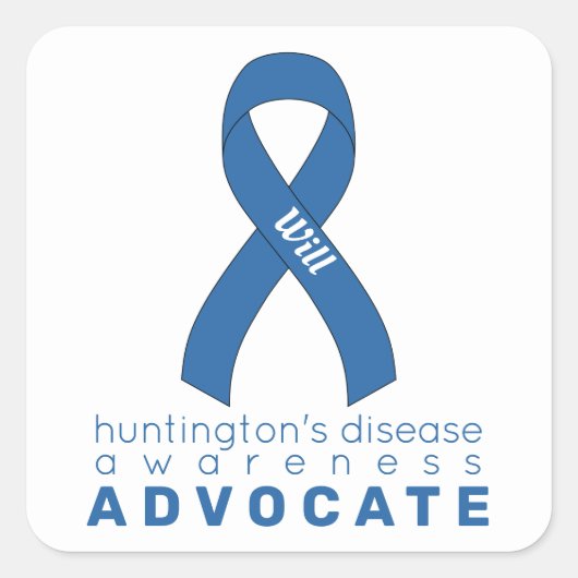 Huntington's Disease Advocate White Square Sticker (Vorderseite)