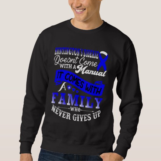 Huntington's Disease Awareness Blue Ribbon Family Sweatshirt (Vorderseite)