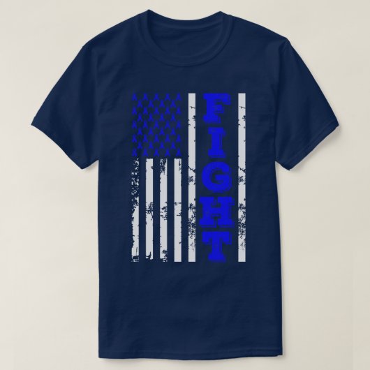 Huntingtons Disease Awareness Fight American Flag T-Shirt (Design vorne)