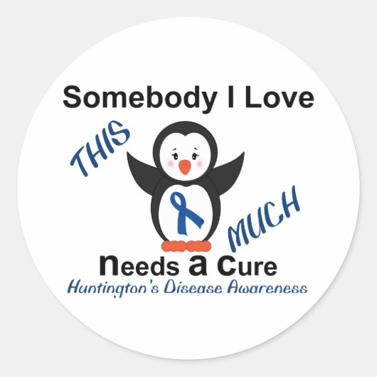 Huntington's Disease Awareness jemone I Liebe Runder Aufkleber (Vorderseite)