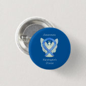 Huntington's Disease Awareness Ribbon Angel Button (Vorne & Hinten)