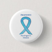 Huntington's Disease Awareness Ribbon Custom Butto Button (Vorderseite)