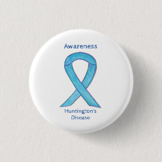 Huntington's Disease Awareness Ribbon Custom Butto Button (Vorderseite)