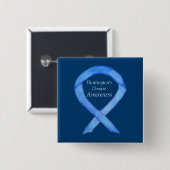 Huntington's Disease Awareness Ribbon Custom Butto Button (Vorne & Hinten)