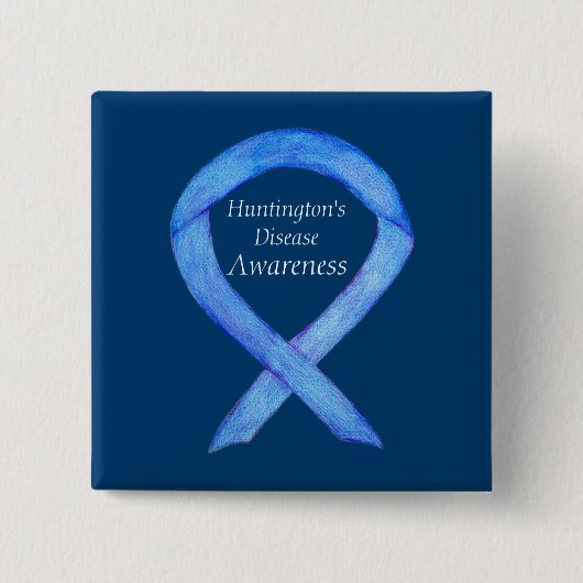 Huntington's Disease Awareness Ribbon Custom Butto Button (Vorderseite)