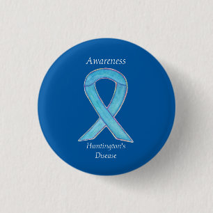 Huntington's Disease Awareness Ribbon Custom Butto Button