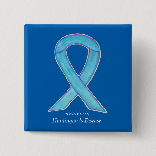 Huntington's Disease Awareness Ribbon Custom Butto Button