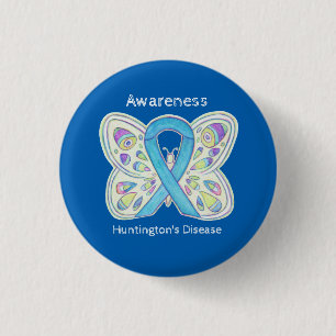 Huntington's Disease Butterfly Awareness Button
