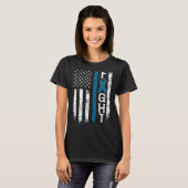 Huntington's Disease Warrior US Flag T-Shirt (Vorne ganz)