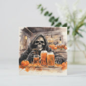 👻 "Hunts & Hops Bash" 🍻! 🍻 👻 Halloween Einladung (Stehend Vorderseite)