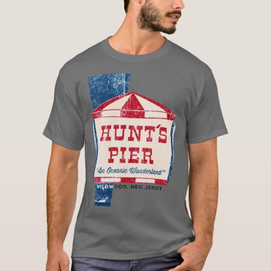 Hunt's Pier T-Shirt - Wildwood, NJ Retro Jersey Sh (Vorderseite)