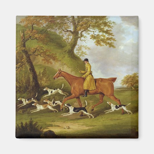 Huntsman and Hounds, 1809 (Öl auf Leinwand) Magnet (Vorne)