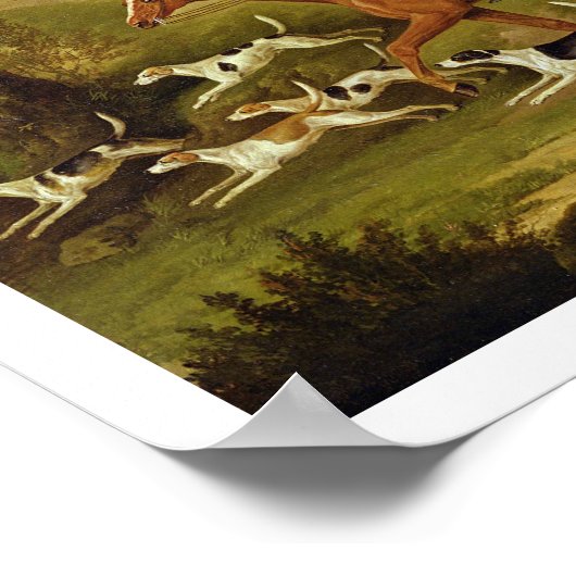 Huntsman and Hounds, 1809 (Öl auf Leinwand) Poster (Ecke)