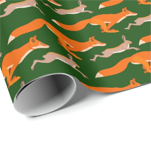 Huntsman Fox and Hare Junting Sports Geschenkpapier (Rolleneckpunkt)