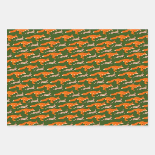Huntsman Fox and Hare Junting Sports Geschenkpapier Set (Vorderseite 2)