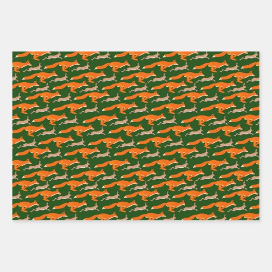 Huntsman Fox and Hare Junting Sports Geschenkpapier Set (Vorderseite)