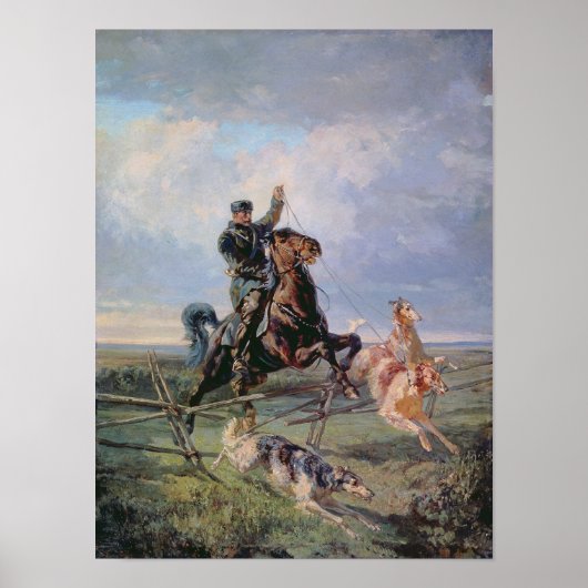 Huntsman mit den Borzois, 1872 Poster (Vorne)