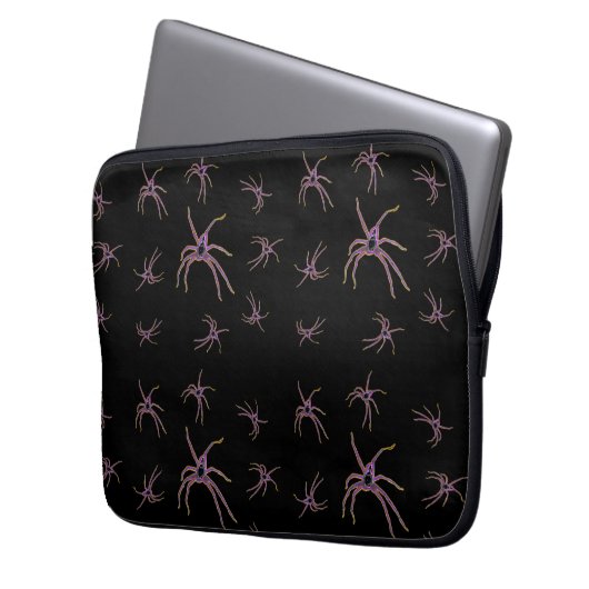 Huntsman Spiders Art on Black Laptopschutzhülle (Vorderseite Links)