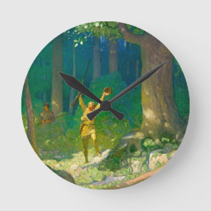 Huntsman von Newell Convers Wyeth Runde Wanduhr