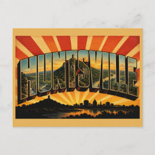 Huntsville AL Vintage-Reise-Kunst Postkarte