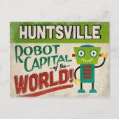 Huntsville Alabama Robot - Funny Vintag Postkarte (Vorderseite)