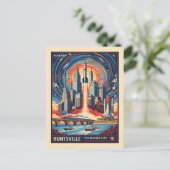 Huntsville Alabama Rocket City Futuristic Space Postkarte (Stehend Vorderseite)