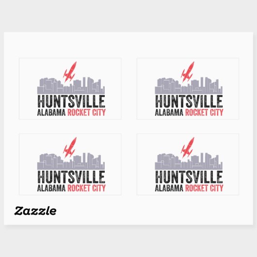 Huntsville Alabama Rocket City Rechteckiger Aufkleber (Blatt)