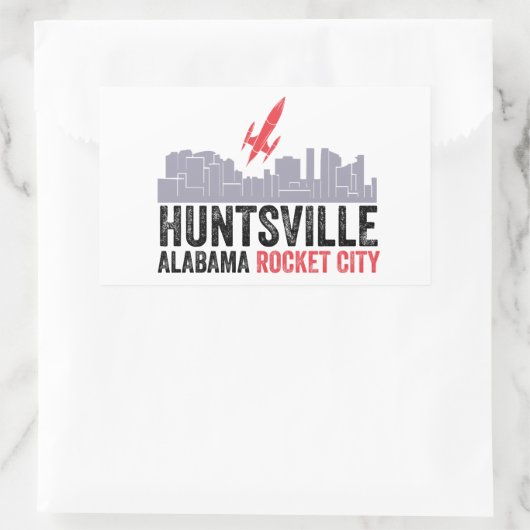 Huntsville Alabama Rocket City Rechteckiger Aufkleber (Tasche)
