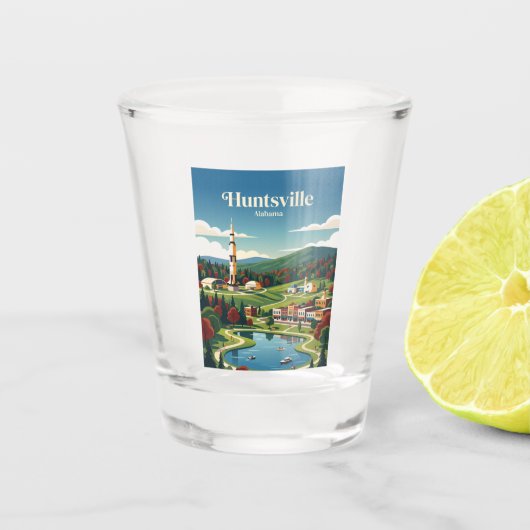 Huntsville Alabama Schnapsglas (Vorderseite)