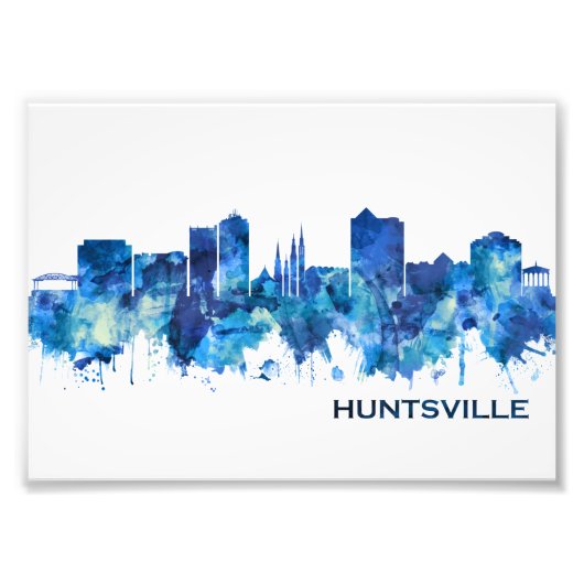 Huntsville Alabama Skyline Blue Fotodruck (Vorne)