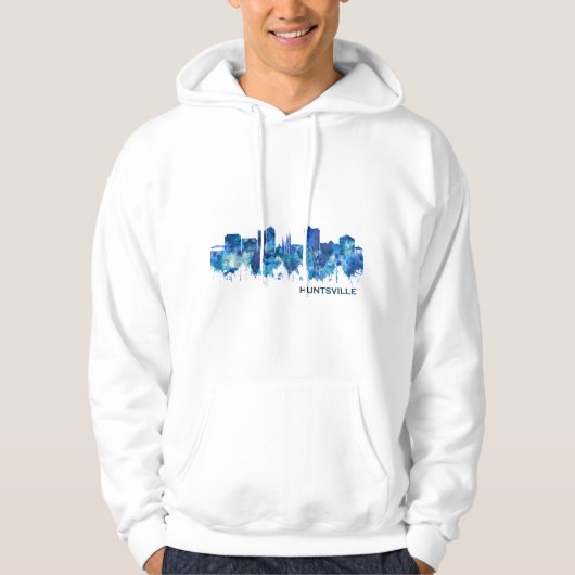 Huntsville Alabama Skyline Blue Hoodie (Vorderseite)