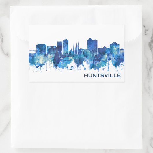 Huntsville Alabama Skyline Blue Rechteckiger Aufkleber (Tasche)