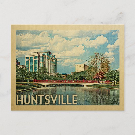 Huntsville Alabama Vintage Reise Postkarte (Vorderseite)