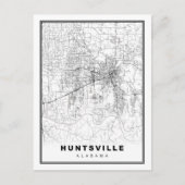 Huntsville Map Feiertagspostkarte (Vorderseite)