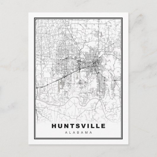 Huntsville Map Feiertagspostkarte (Vorderseite)