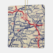 Huntsville TX Vintage Map Keramikornament (Links)