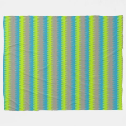 Huntzahnstreifen grün, grau, aquamarin fleecedecke (Vorderseite (Horizontal))