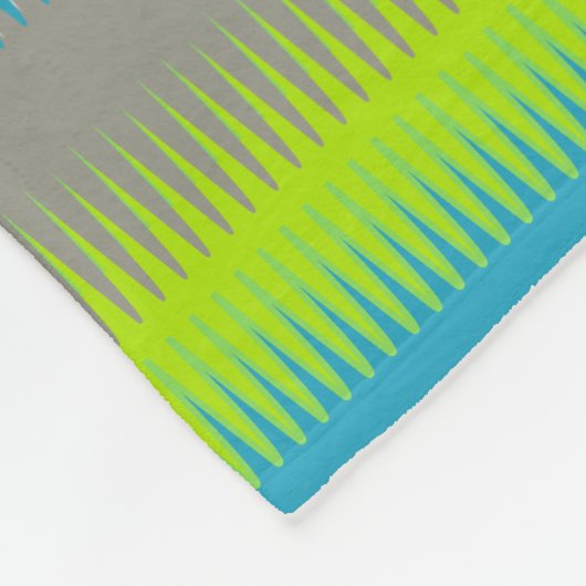 Huntzahnstreifen grün, grau, aquamarin fleecedecke (Ecke)