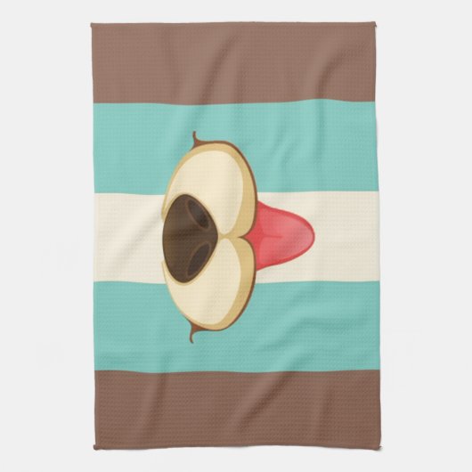 Hunzunge, Nase auf Vintagem Retro Geschirrtuch (Vertikal)