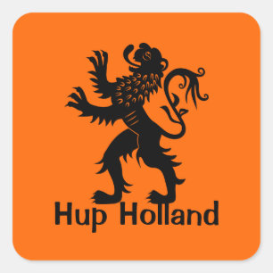 Hup Holland - Holland-Löwe Quadratischer Aufkleber