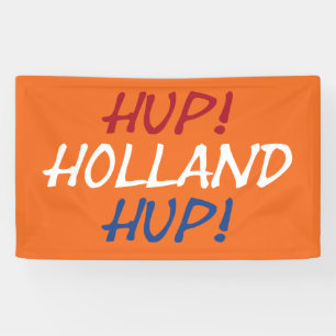 Hup Holland Hup überlagerte sich auf NLD Flag auf  Banner