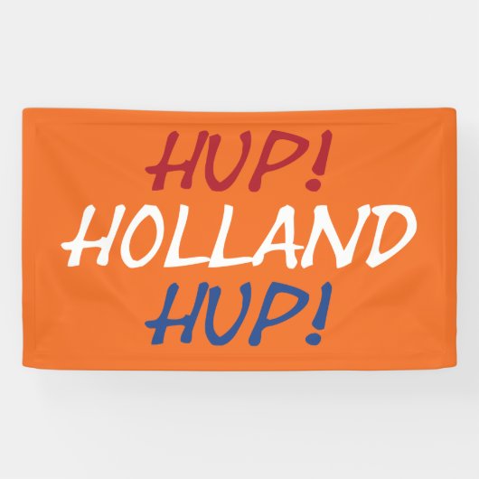 Hup Holland Hup überlagerte sich auf NLD Flag auf Banner (Horizontal)