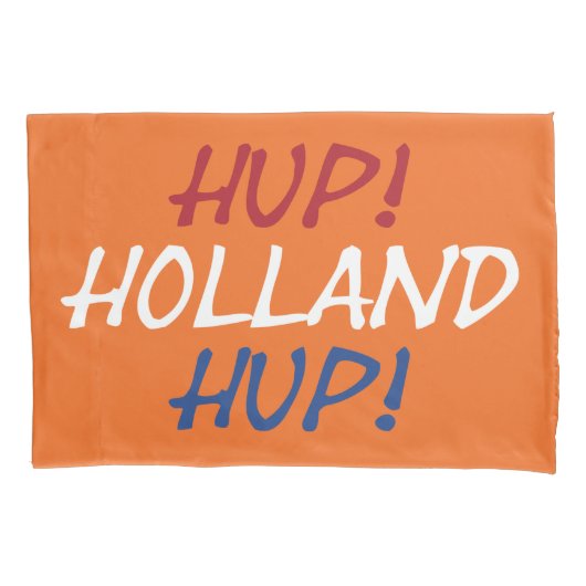 Hup Holland Hup überlagerte sich auf NLD Flag auf Kissenbezug (Vorderseite)