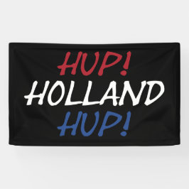 Hup Holland Hup überlagerte sich bei der NLD-Flagg Banner