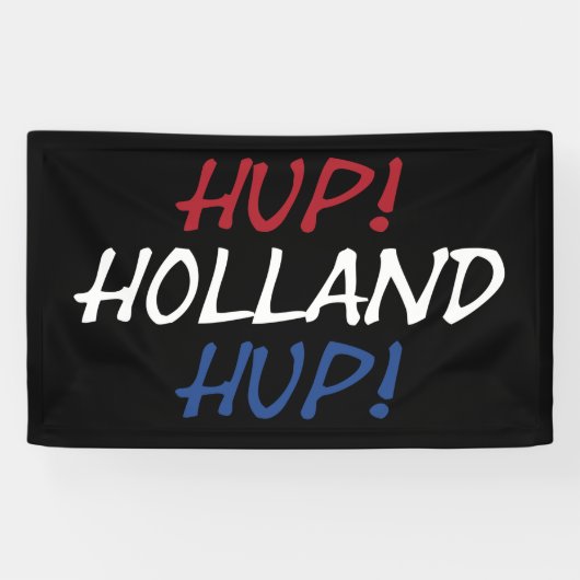 Hup Holland Hup überlagerte sich bei der NLD-Flagg Banner (Horizontal)